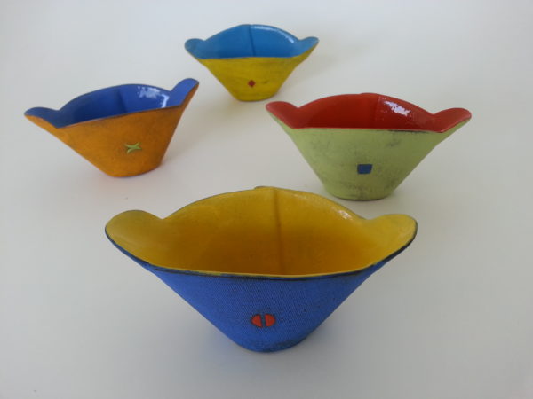 clementina brightly decorated ceramic sugar bowls